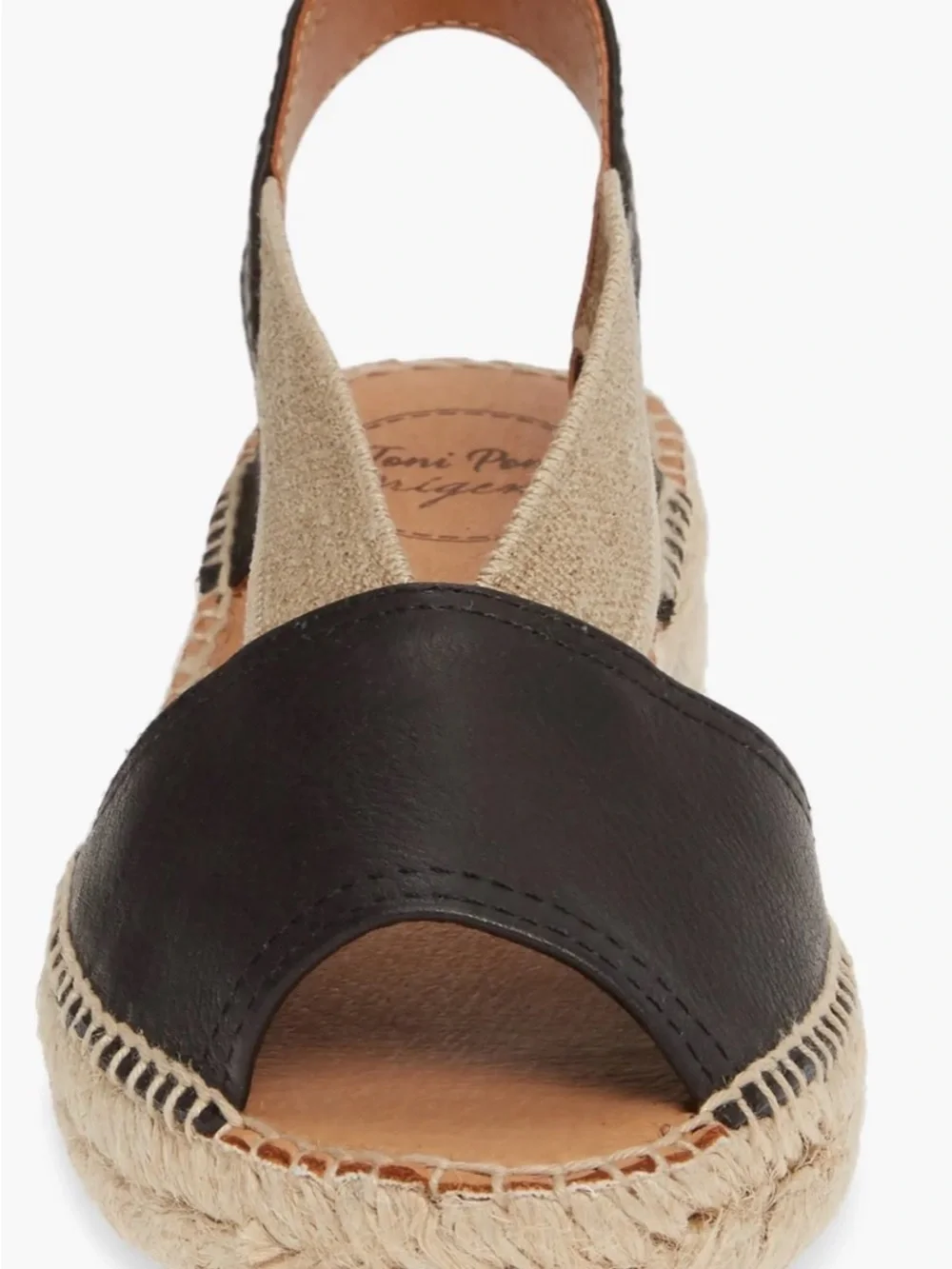 Black Slingback Espadrille Sandals with Elastic Strap Comfy for Summer